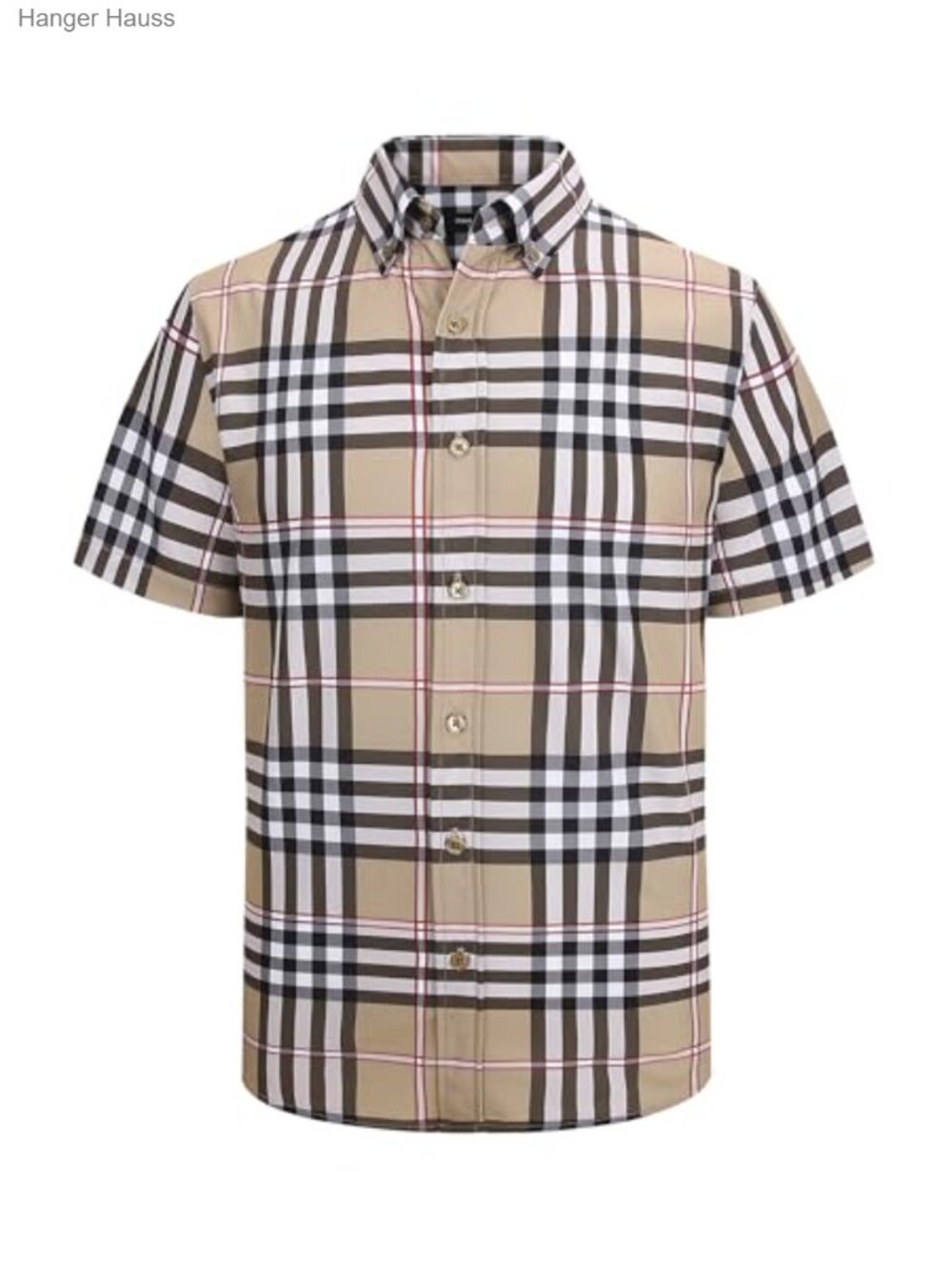 Men's Plaid Button Down Shirt Short Sleeve Stretch Casual Dress Shirt